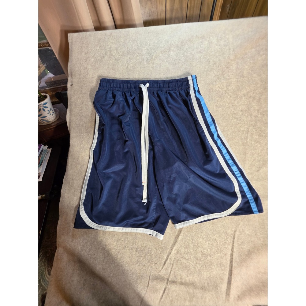 Steve & Barry's Mens Navy Blue Striped Athletic Basketball Shorts Medium M